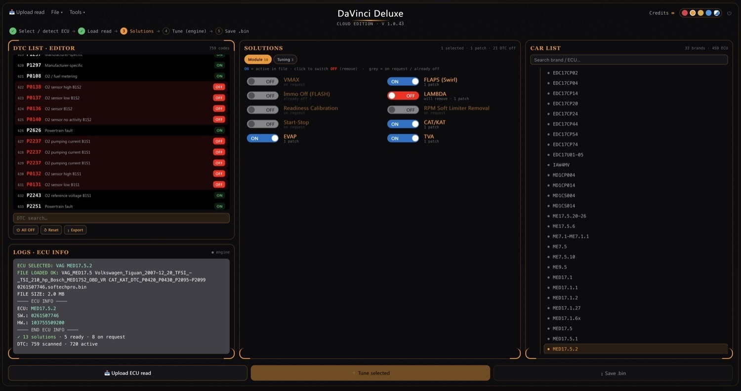 Interface DaVinci Deluxe Cloud Edition V1.0.43