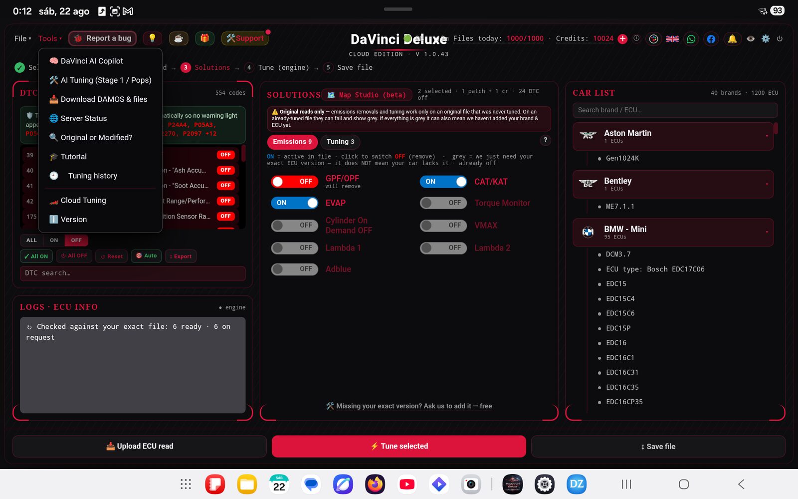 DaVinci Deluxe on Android 21