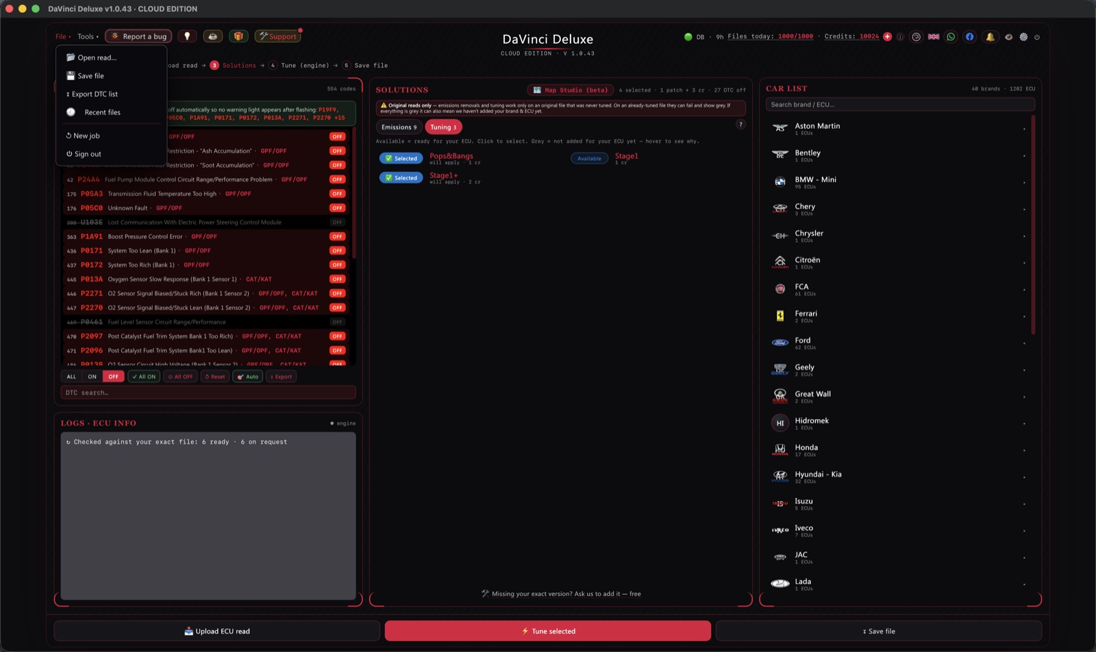 DaVinci Deluxe on macOS 17
